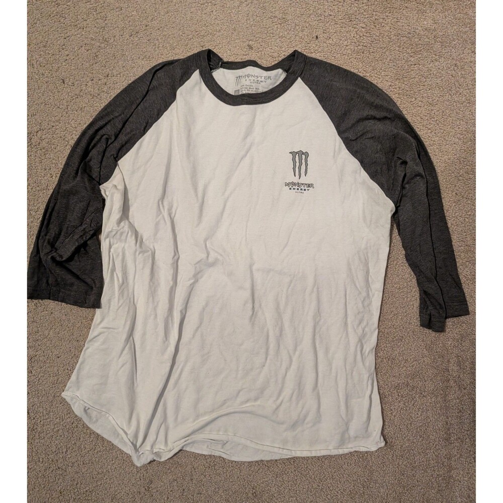 Monster Energy Ultra Baseball Tee shirt white mens Size XL